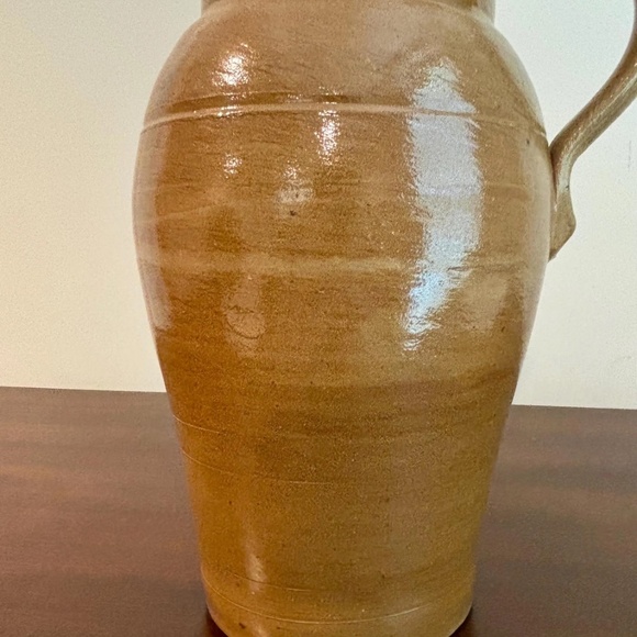Rare European Vintage Glazed Stoneware Pottery Pitcher Jug 11" - Picture 2 of 10